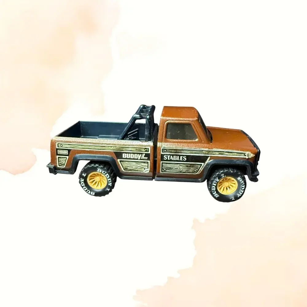 Vintage 1982 Buddy L Stables Brown Pressed Steel Pickup Truck Western Hong Kong